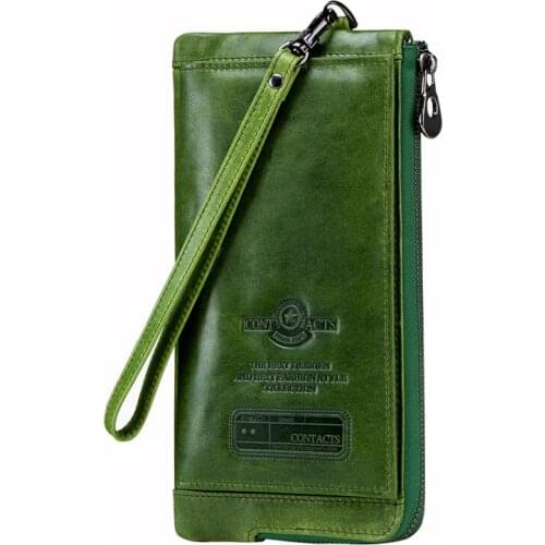 2021 high quality Men Wallet Clutch 100% Genuine Leather Brand Rfid Wallet Male Organizer Cell Phone Clutch Bag Long Coin Purse