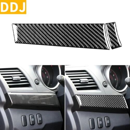 For Mitsubishi Lancer GT GTS ES DE 2008-2015 Carbon Driver Side Dash Trim Sticker Dashbord Modified Strip Cover Car Accessories