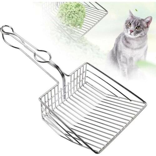 Cat Litter Shovel Scoop Stainless Steel Metal Kitten Toilet Waste Pooper Scoopers Pets Litter Sand Shovel Pet Cat Cleanning Tool