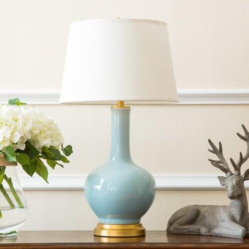 High Temperature New Chinese Modern Succinct Ceramic Table Lamp