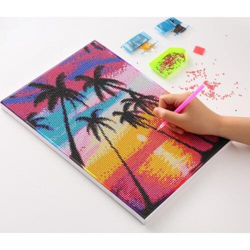 New Full Round Diamond Painting With Frame 5D DIY Diamond Embroidery Cross stitch Mosaic landscape Art Kits Home Decoration