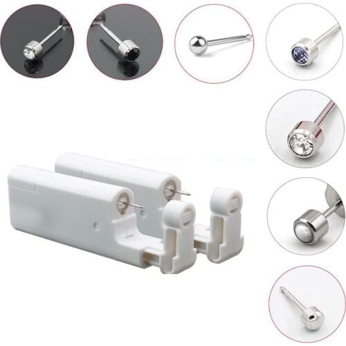 1PCS Disposable Sterile Ear Piercing Cartilage Tragus Helix Piercing Gun Tool Kit Build In Steel Stud Earring Star Ball