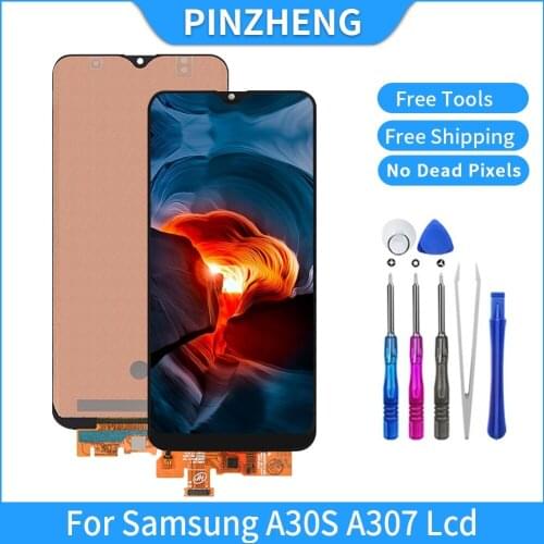 PINZHENG Original LCD For Samsung Galaxy A30s A307 A307F A307G A307YN OLED LCD Display Screen Digitizer Assembly Replacement