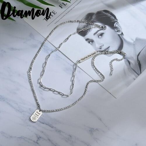 Diamon 2020 New Korean Lucky Four-leaf Clover Fashion Choker Luck Bead Charm Necklace For Women Men Lover Jewelry Christmas Gift