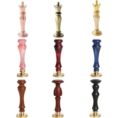 Retro Custom Crown Wax Seal Stamp Removable Wood Handle Head Metal Postage Stamps Alphabet Letter Date Wedding Envelope Stamping