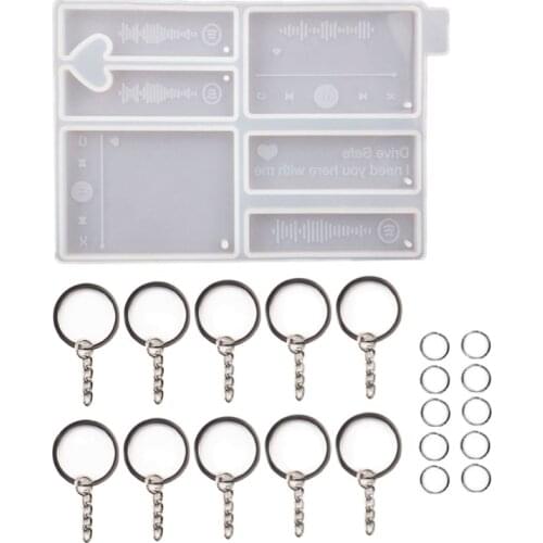 Music Player Epoxy Resin Mold Keychain Pendant Silicone Mould DIY Crafts Jewelry Casting Tool