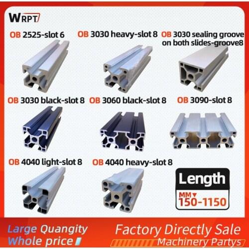 Industrial aluminum alloy profile 1PCS 2525/3030/ 3030/ 3030 black/ 3060 black/ 3090/4040 light/heavy rail length = 150MM-1150MM