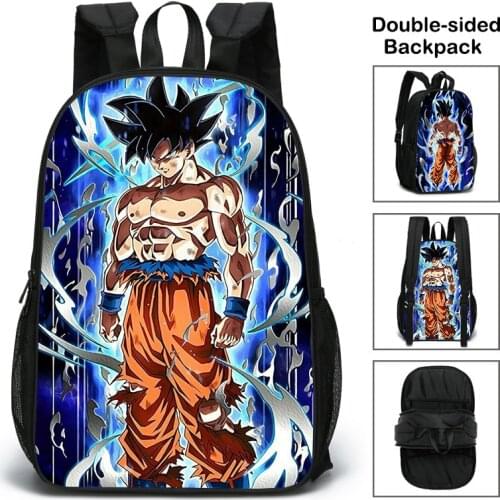 Dragon Ball Z Son Goku Cartoon Game Anime Figure toy School Bag High Capacity Nylon Waterproof Travel Bag Double-sided backpack