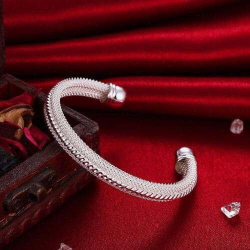 925 Sterling Silver Handmade Charm Bracelet &Bangle For Women Girls Fashion Wedding Elegant Jewelry sl149