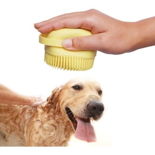 Silicone Bath Brush Shower Scrubber with Gel Dispenser Massage Exfoliating Comb