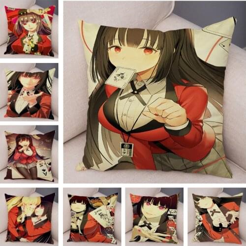 Super Soft Plush Pillowcase New Kakegurui Cushion Cover Decor Cartoon Girl Japanese Anime Pillow Case for Car Sofa Home 45x45cm