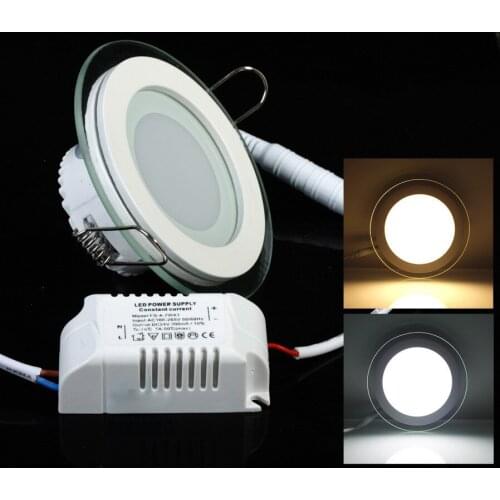 LED Panel Light Round Glass Panel Downlight 6W 9W 12W 18W Ceiling Recessed Lights SMD 5630 LED Paine Lamps AC85-265V