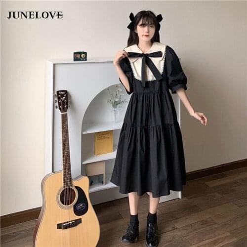 Japanese Kawaii Dress Women Casual Summer Elegant Sweet Party Dress Female Korean Holiday Princess Harajuku Lolita Dress 2021