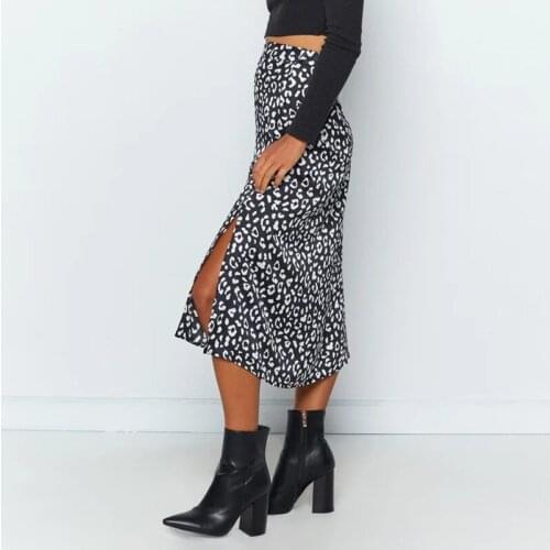 Women Skirt Fashion Leopard Print High Waist Skirts Womens Leopard Midi Calf Skirt Korean New 2021 Summer Casual Punk Streetwear