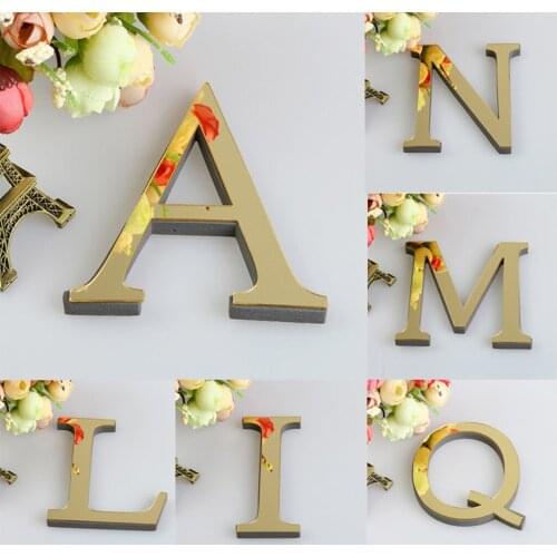 15cm 26 English Letters Stickers DIY 3D Mirror Acrylic Wall Sticker Decals Modern Home Decoration Wall Art Mural Stickers