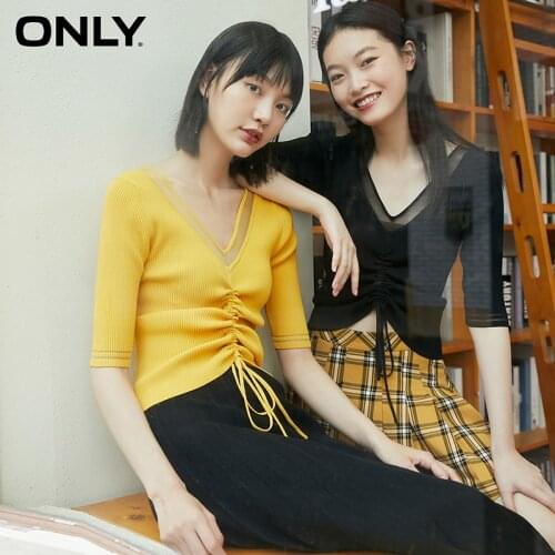 ONLY spring new fashion Slim lace-up base sweater knit sweater women | 120424052