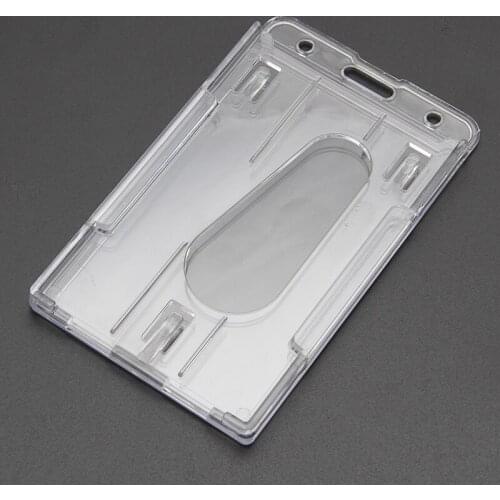 Hard Plastic ID Access Card Cover Credit Card Case Badge Holder Double Side