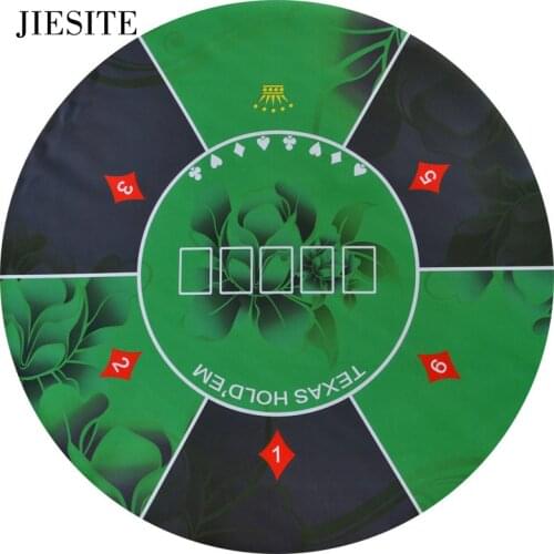 1.2m Round Rubber Poker Tablecloth Green Table Mat with flower pattern Casino Board Game Poker Poker Accessories 1PCS
