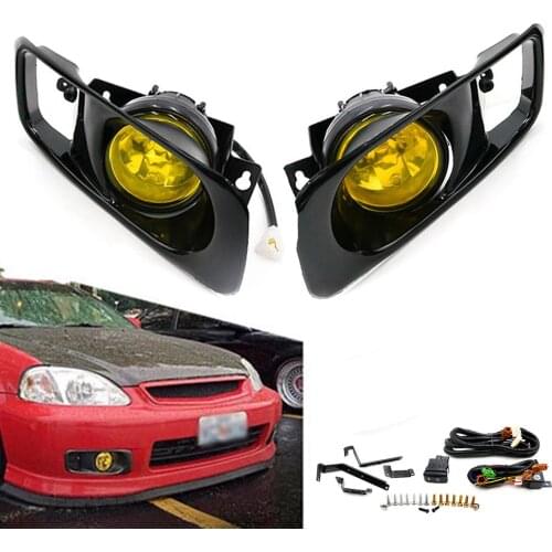 1 Pair 55W 3000K 12V Car Auto Fog Lights Halogen Lamps with High Brightness for Honda Civic 1999-2000 Auto lighting Accessories