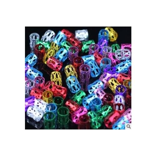 2000pcs/lot Multi Dirty Braid Buckle Hair Extension Ring Wig Hollow Embossed Tube Aluminum Circle Hair Braid Cuff HA467