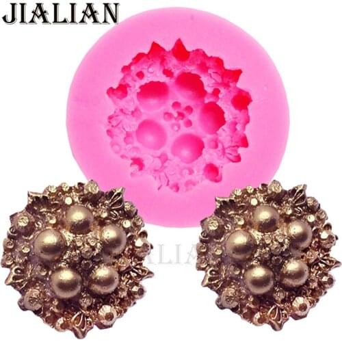 3D gem pearl Silicone Mold DIY Cake Decorating Tools Flowers Fondant chocolate sugar art displays T0904