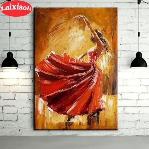 DIY Diamond Painting diamond Embroidery Latin dance, tango art 5d mosaic Diamond red woman needlework cross stitch room decor