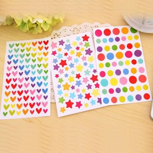 6 Sheet/1set DIY Colorful Rainbow kawaii Stickers Diary Planner Journal Note Diary Paper Scrapbooking Albums PhotoTag Stationery