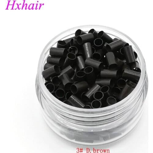 Freeshipping- 1000pcs 3.5mm Copper Tube Micro Rings / Links Beads / Black D-Brown Brown L-Brown Dark blonde Blonde