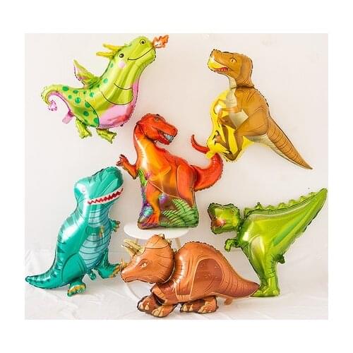 1Pcs Big size dinosaur Balloon Baby Shower Mini Head dinosaurs Balloon Stick Birthday Party Decorations Kids Children Gift