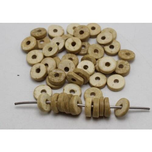 100 pcs Natural Coconut Column Heishi Beads 12mm(1/2") Loose