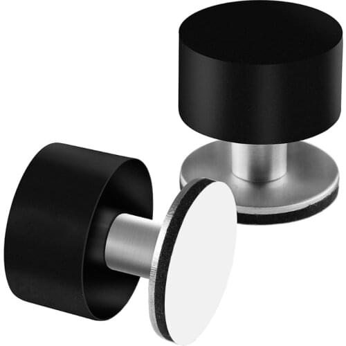 Household Heavy Duty Door Stops Stainless Steel Rubber Stopper Adhesive Door Accessories with Stickers Included Pack of 2