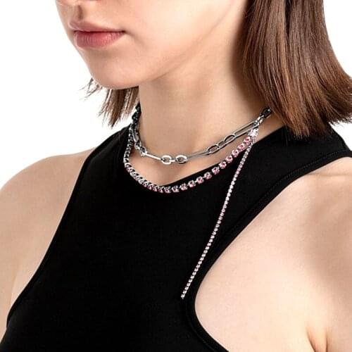 Chains Layered Zirconia Wrap Choker Necklace Women Jewelry Punk Designer Trendy Top Prom Golden Japanese Korean INS Trendy