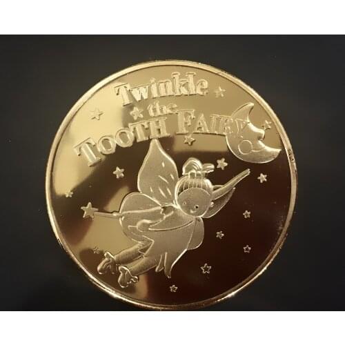 Tooth Fairy Series Childrens Medal Gold-plated Silver Embossed Metal Badge Challenge Coin Collectibles Home Decoration Crafts