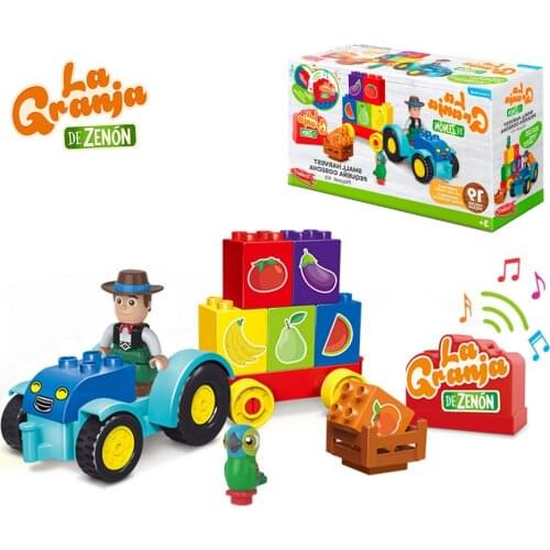 La Granja De Zenon Farm Animals Building Blocks Compatible Block House Fruits Toys Bricks Playset for Kids