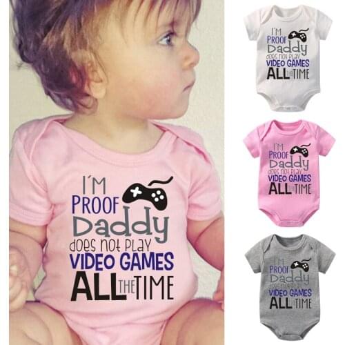 New Arrival Baby Soft Cotton Romper Play Games Letter Printed Newborn Boys and Girls Loos Toddler Short Sleeve Cute Jumpsuit