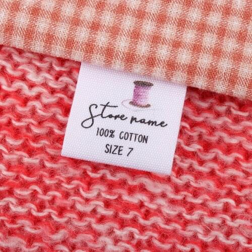 Care Labels, Custom Tags, Logo, Sew in Collar or Seam, Fabric Garment, Apparel Label, Personalized, Sewing Size (MD2096)