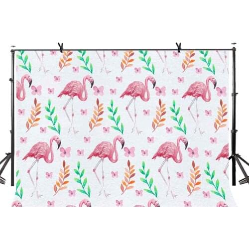 7x5ft Flamingo Backdrop Leaf Petal Flamingo Photography Background and Photography Studio Backdrop Props