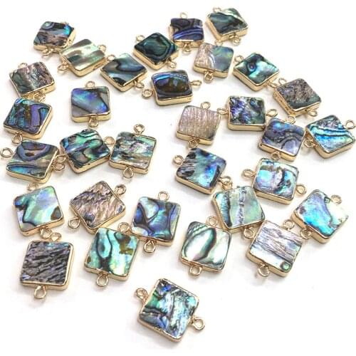 Shell Connector For Jewelry Making Square Conch-shell Charms DIY Necklace Bracelet Earring Handiwork Sewing Craft Accessory