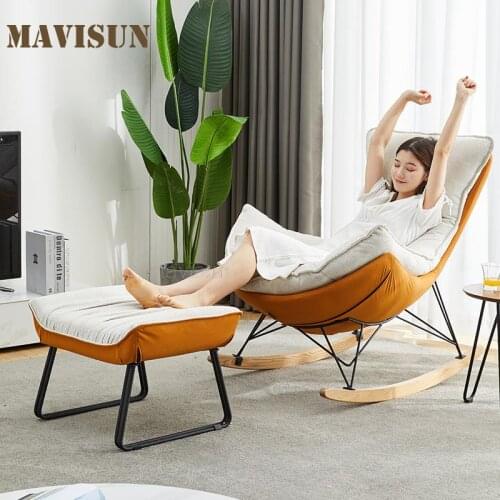 Light Luxury Rocking Recliner Lazy Sofa Household Nordic Style Living Room Bedroom Balcony Leisure Single Chair Home Furniture