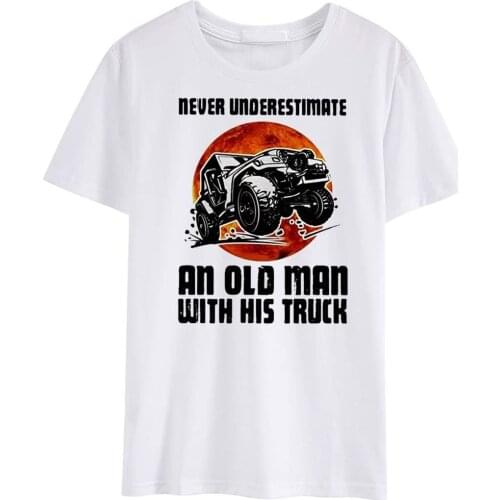 LifeWheel Novelty Mens Never Underestimate an Old Man with an His Truck Shirt Funny Joke Graphic Gift T-Shirt Tees