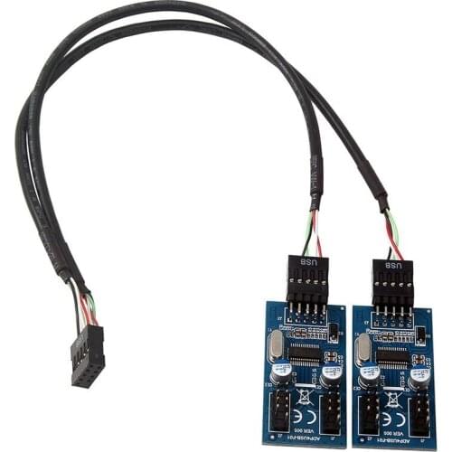 Motherboard 9-pin USB Head Multiplier 1 to 4 Port 4 Port Male 9PIN Female 1 Drag 4 Splitter Adapter Card Cable