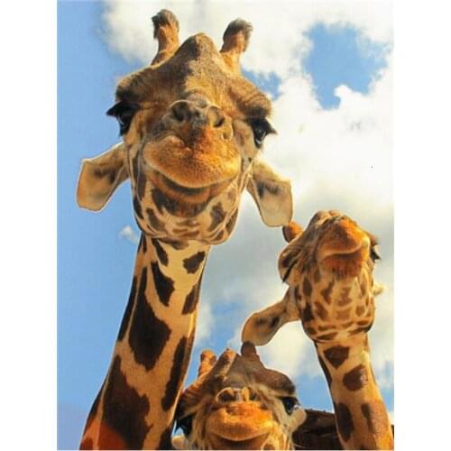 Full Animal Embroidery Mosaic Giraffe Family Diamond Painting Kits Beads Picture Wall Paper Rhinestones Drawing Christmas Gift