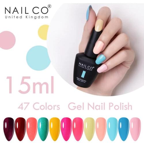 NAILCO New Arrival Amusing 47Color Primer Gel Varnish Soak Off UV LED Gel Nail Polish Esmalte Base Coat Top Gel Varnishes Polish