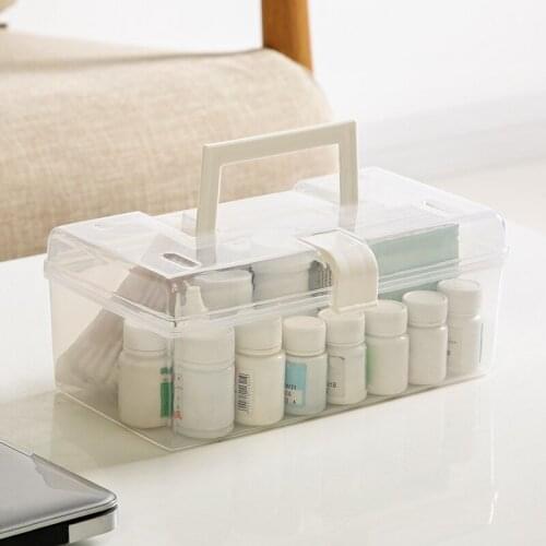 Desktop Portable Storage Box Portable Sundries Storage Box Transparent Storage Box Medicine Box Cosmetics Storage Box