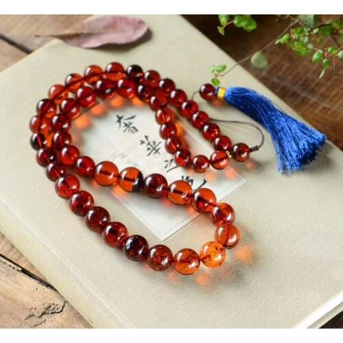 Genuine Natural Blood Red Amber Gemstone Crystal Round Beads Big Size Necklace 12-15mm Certificate