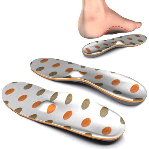 Orange Round Plantar Fasciitis Arch Support Insoles for Men and Women Shoe Inserts - Orthotic Inserts - Flat Feet Foot