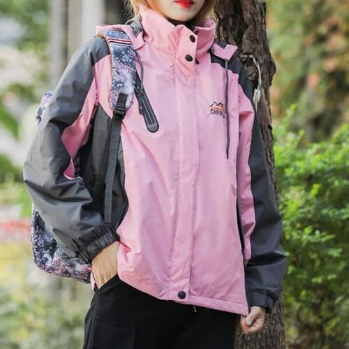 Autumn And Winter Waterproof Outdoor Stormsuit Female Jacket Women Plush Thickened Mountaineering Hooded Vintage Basic Coat