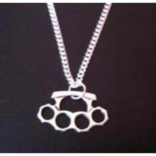 Knuckle Duster Necklace Vintage Charms Choker Statement Collares Necklace Pendant For Women Men Punk Goth Jewelry Gifts