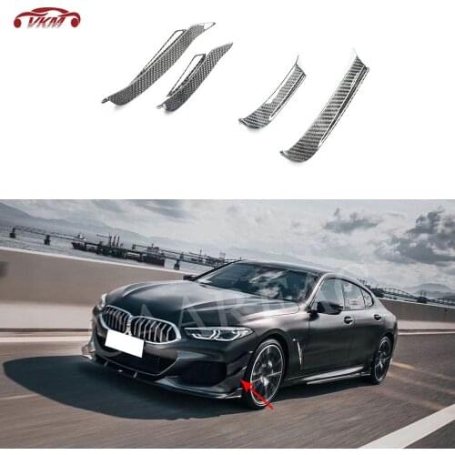 8 Series Dry Carbon Fiber Front Bumper Side Canard Splitters Trim Stickers For BMW 840i G14 G15 G16 2019 2020 Car Styling
