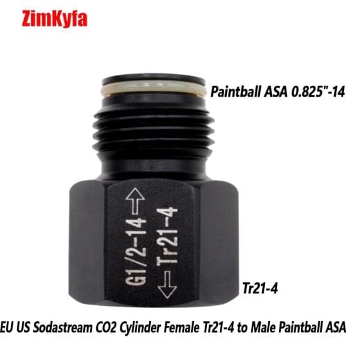 CO2 Regulator Adapter for Aquariums Homebrew,Convert Paintball Tank to SodaStream Carbonator Cylinder,Female TR21-4 to Male G1/2